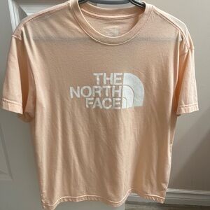 The North Face Light Peach Tee with White Logo
